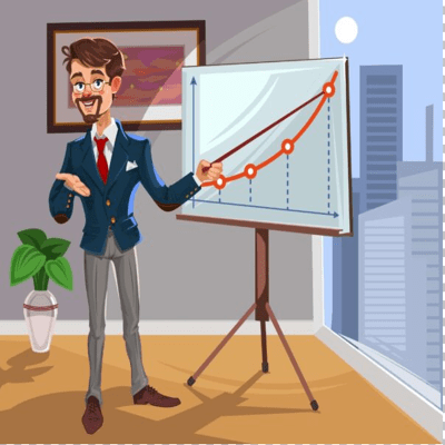 Digital marketing training presentation with growth chart at IT training institute in Jaipur