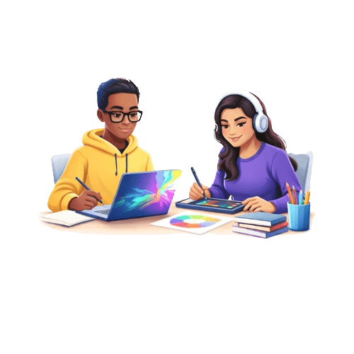 Students learning graphic design course in Jaipur